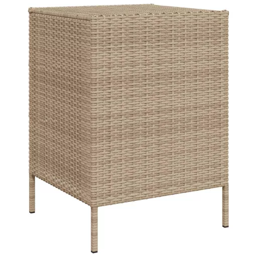 Bézs polyrattan kerti tárolószekrény 55 x 59 x 80 cm