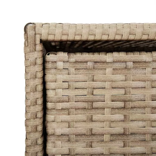 Bézs polyrattan kerti tárolószekrény 55 x 59 x 80 cm