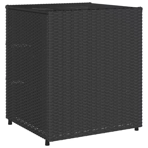 Fekete polyrattan kerti tárolószekrény 55 x 59 x 69 cm