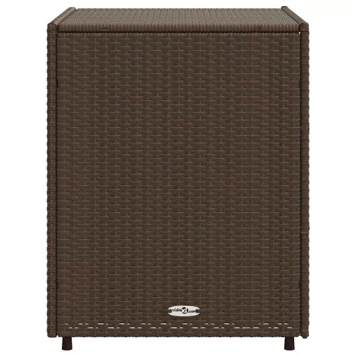 Barna polyrattan kerti tárolószekrény 55 x 59 x 69 cm