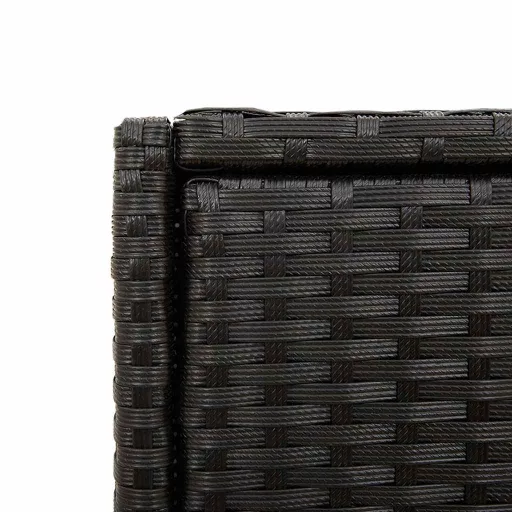 Fekete polyrattan kerti tárolószekrény 55 x 55 x 111 cm