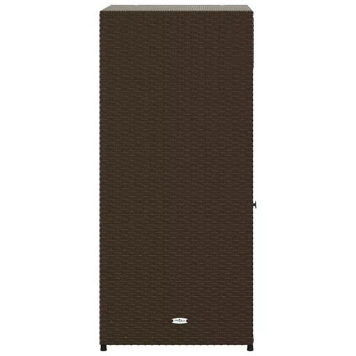 Barna polyrattan kerti tárolószekrény 55 x 55 x 111 cm