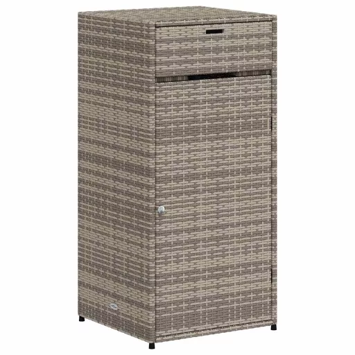 Szürke polyrattan kerti tárolószekrény 55 x 55 x 111 cm