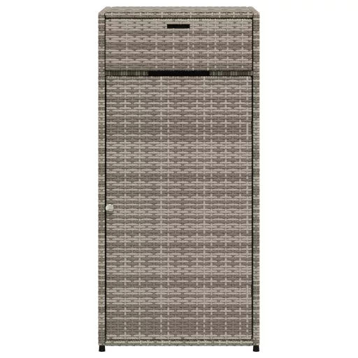 Szürke polyrattan kerti tárolószekrény 55 x 55 x 111 cm