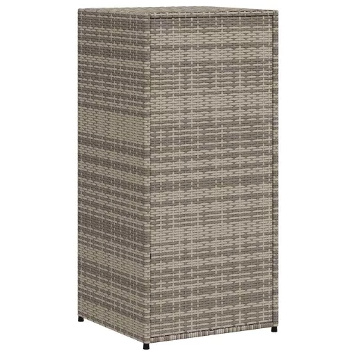 Szürke polyrattan kerti tárolószekrény 55 x 55 x 111 cm