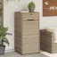 Bézs polyrattan kerti tárolószekrény 55 x 55 x 111 cm