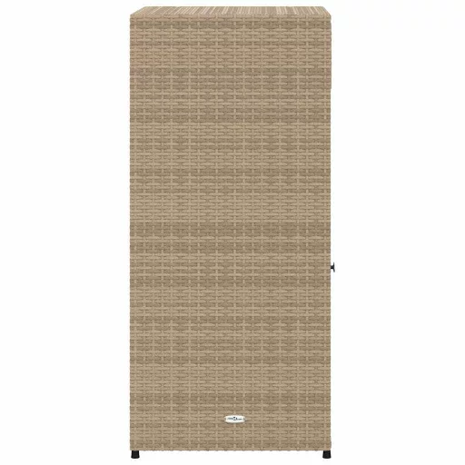 Bézs polyrattan kerti tárolószekrény 55 x 55 x 111 cm