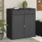 Fekete polyrattan kerti tárolószekrény 105 x 55 x 113 cm