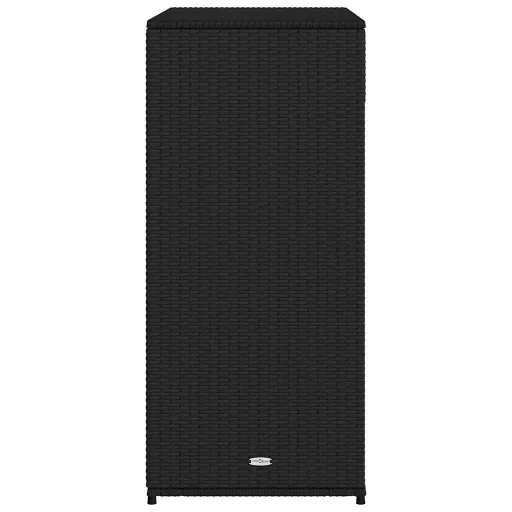 Fekete polyrattan kerti tárolószekrény 105 x 55 x 113 cm