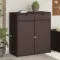Barna polyrattan kerti tárolószekrény 105 x 55 x 113 cm