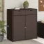 Barna polyrattan kerti tárolószekrény 105 x 55 x 113 cm