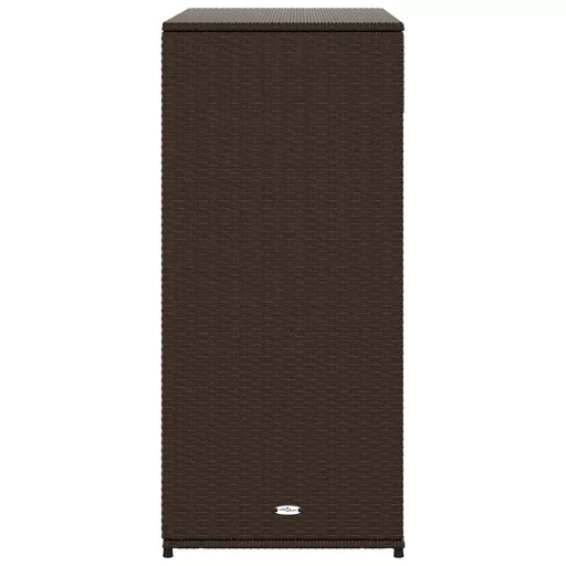 Barna polyrattan kerti tárolószekrény 105 x 55 x 113 cm