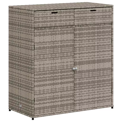 Szürke polyrattan kerti tárolószekrény 105 x 55 x 113 cm