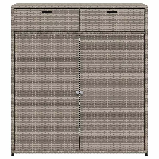 Szürke polyrattan kerti tárolószekrény 105 x 55 x 113 cm