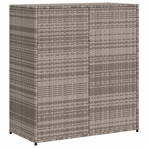 Szürke polyrattan kerti tárolószekrény 105 x 55 x 113 cm