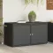 Fekete polyrattan kerti tárolószekrény 110 x 55 x 60,5 cm