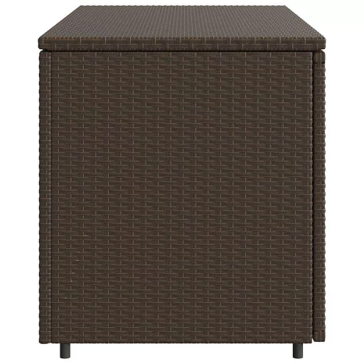 Barna polyrattan kerti tárolószekrény 110 x 55 x 60,5 cm