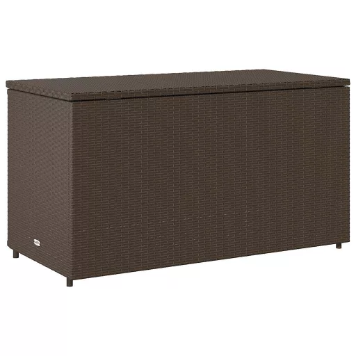 Barna polyrattan kerti tárolószekrény 110 x 55 x 60,5 cm