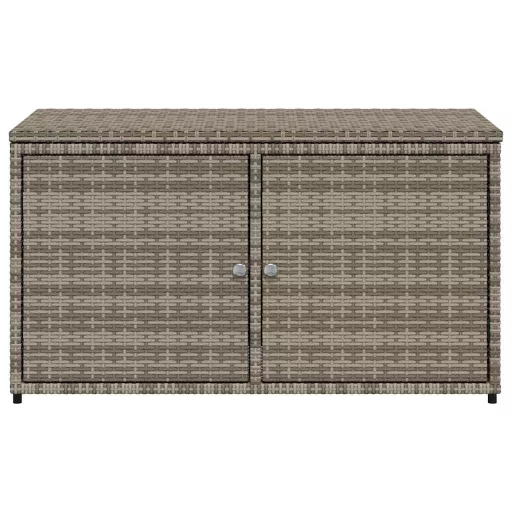 Szürke polyrattan kerti tárolószekrény 110 x 55 x 60,5 cm