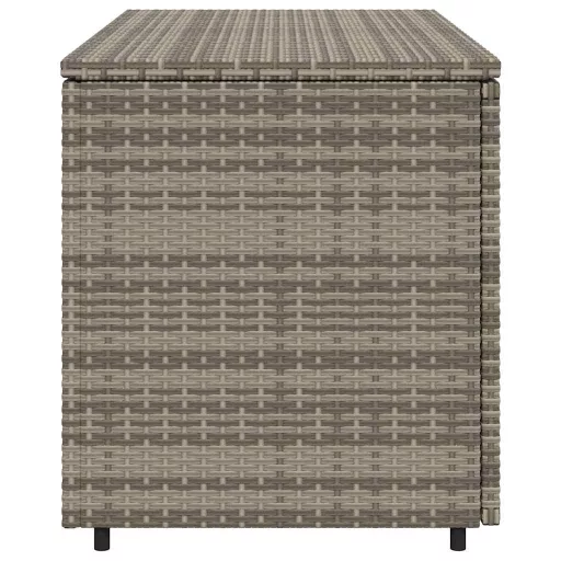 Szürke polyrattan kerti tárolószekrény 110 x 55 x 60,5 cm