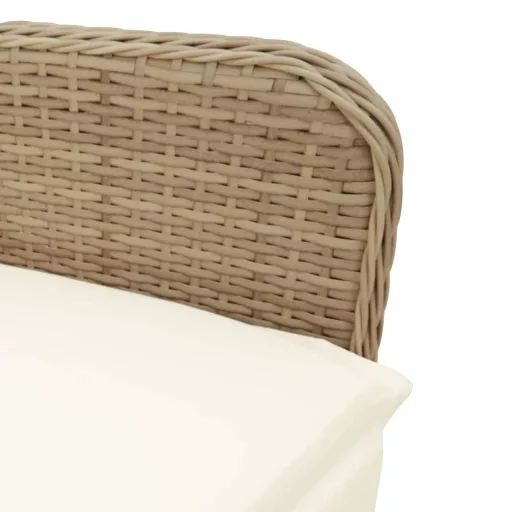 Bézs polyrattan dönthető kerti szék párnákkal