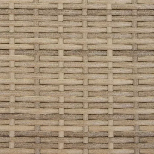 2 személyes bézs polyrattan kerti kanapé zsámollyal