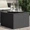 Fekete üveglapú kerti asztal 55 x 55 x 37 cm polyrattan