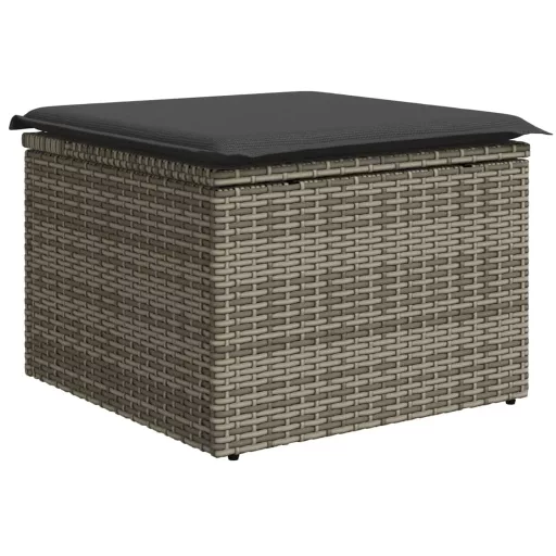 Szürke polyrattan kerti szék párnával 55 x 55 x 37 cm