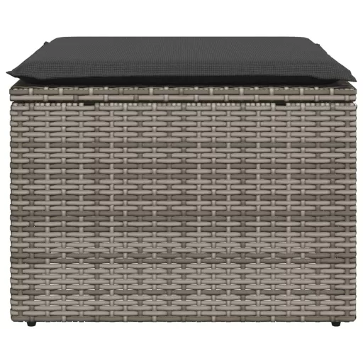 Szürke polyrattan kerti szék párnával 55 x 55 x 37 cm
