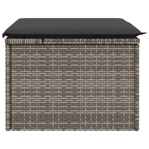 Szürke polyrattan kerti szék párnával 55 x 55 x 37 cm