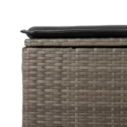 Szürke polyrattan kerti szék párnával 55 x 55 x 37 cm