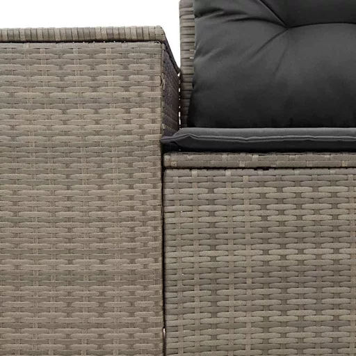2 személyes szürke polyrattan kerti kanapé párnával