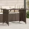 Barna polyrattan üveglapos kerti asztal 110x68x70 cm