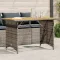Szürke polyrattan falapos kerti asztal 110x68x70 cm