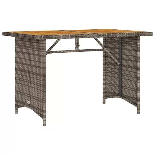 Szürke polyrattan falapos kerti asztal 110x68x70 cm