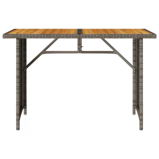 Szürke polyrattan falapos kerti asztal 110x68x70 cm