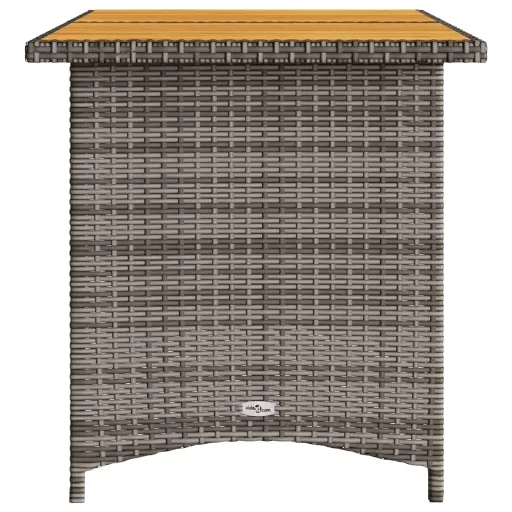 Szürke polyrattan falapos kerti asztal 110x68x70 cm