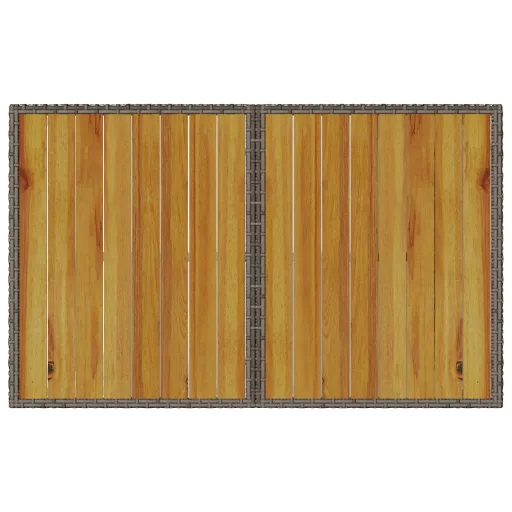 Szürke polyrattan falapos kerti asztal 110x68x70 cm