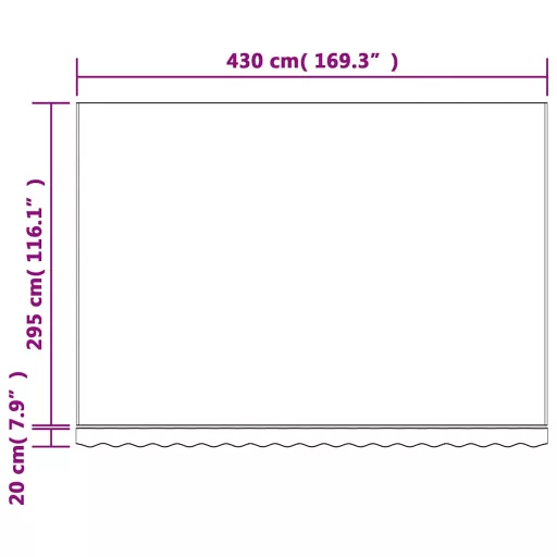 Többszínű csíkos pótszövet napellenzőhöz 4,5 x 3 m