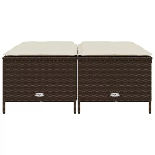4 db barna polyrattan szék párnákkal