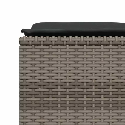 4 db szürke polyrattan kerti szék párnákkal