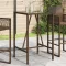 Barna polyrattan kültéri bárasztal 70 x 70 x 110 cm