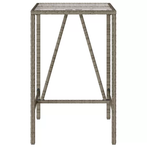 Szürke polyrattan kültéri bárasztal 70 x 70 x 110 cm