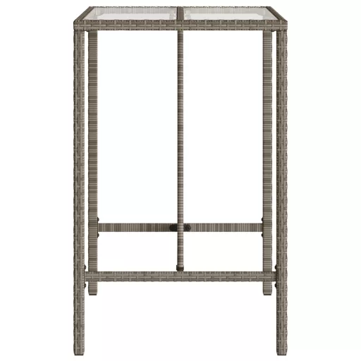 Szürke polyrattan kültéri bárasztal 70 x 70 x 110 cm