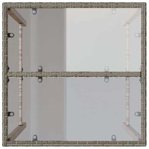 Szürke polyrattan kültéri bárasztal 70 x 70 x 110 cm