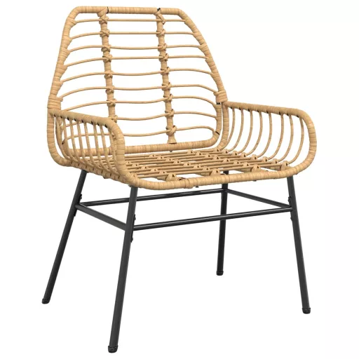 2 db barna polyrattan kerti szék