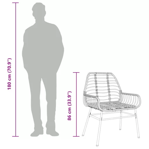 2 db barna polyrattan kerti szék