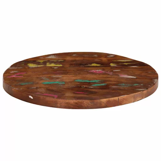 Tömör újrahasznosított fa kerek asztallap Ø40x1,5 cm