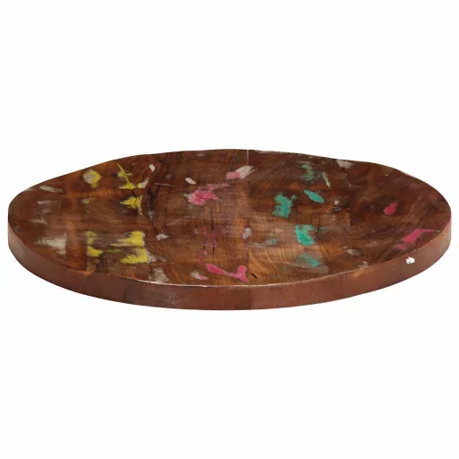 Tömör újrahasznosított fa kerek asztallap Ø40x1,5 cm