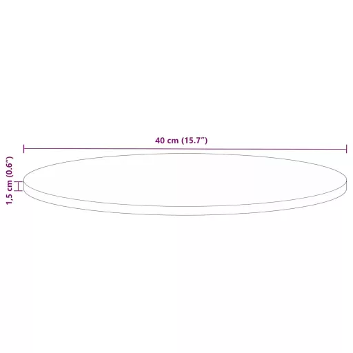 Tömör újrahasznosított fa kerek asztallap Ø40x1,5 cm